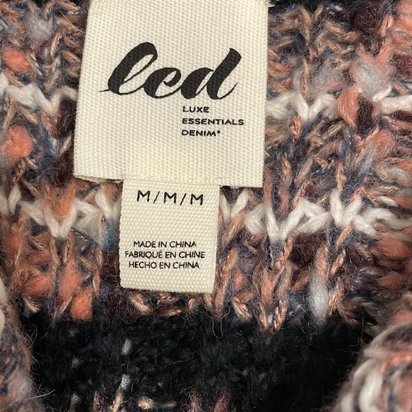 led Luxe Essentials Sweater/ Pink, Black, Grey. Open-Neck with a hand-knit look - Picture 2 of 8